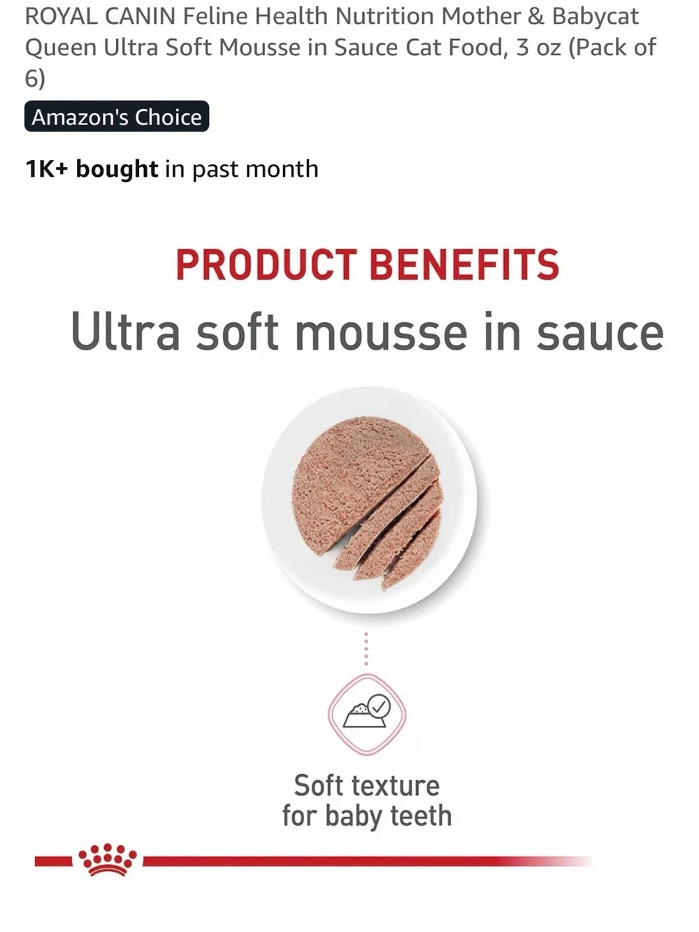 Mother & Babycat Ultra Soft Mousse in Sauce - Pink, 3 oz, pack of 6
